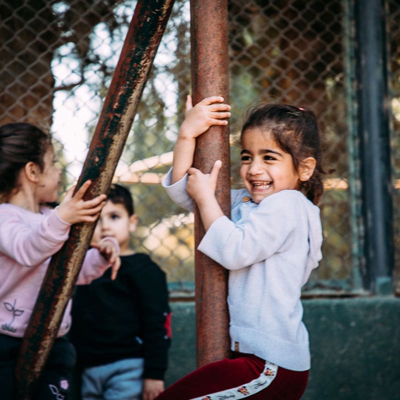 Barn leker i SOS-barnebyen i Syria. Foto: Alea Horst