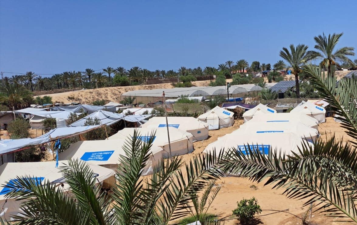 SOS-barnebyers arbeid i Gaza er relokalisert til teltleir i et relativt trygt område.
